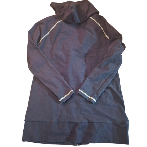 Y2K BCBGMAXAZRIA Black Zip Up Hoodie Jacket Long Sleeve Embroidered Size XL - Picture 6 of 7